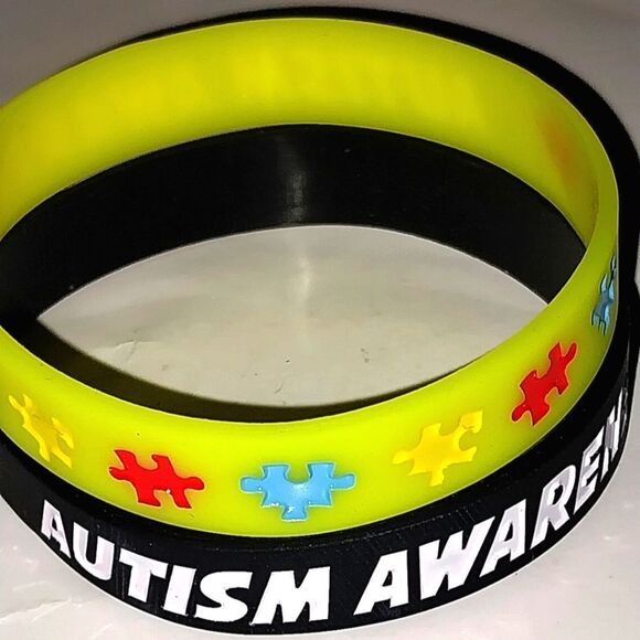 Puzzle Piece Autism Awareness Bracelets 2 pack set - Picture 3 of 6